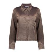 Geisha Metallisk Koppar Blus Topp Brown, Dam