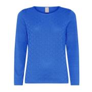 Skovhuus Feminin O-Neck Pullover Blus Marlin Blue, Dam