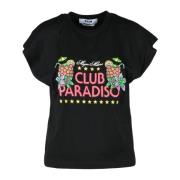 Msgm Bomull T-shirt med unik stil Black, Dam