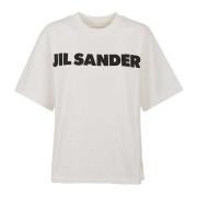 Jil Sander Vit Bomull T-shirt med Logotyptryck White, Herr