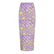 Sportmax Lila Mönstrad Kjol Purple, Dam