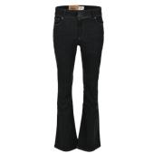 DNM Pure Flare jeans i ebony blue denim Black, Dam