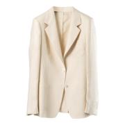 Tagliatore Linen Single Breast Blazer Beige, Herr