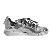 Dolce & Gabbana Silver Logo Sneakers med Gummisula Gray, Dam