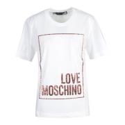 Love Moschino Bomull T-shirt med Stiligt Design White, Dam