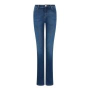 Emporio Armani Högmidjade slim straight jeans Blue, Dam