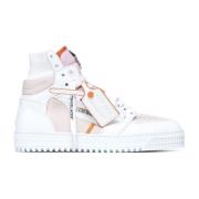 Off White Högtopp Lädersneakers i Vit/Rosa/Orange Multicolor, Dam