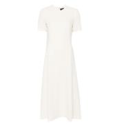 Theory Flare Midi Klänning med Crepe Textur White, Dam