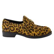 Prada Leopard Velvet Loafers Brown, Dam