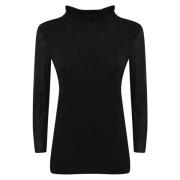 Liviana Conti Svart långärmad ull T-shirt Black, Dam