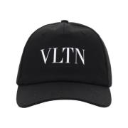 Valentino Garavani Svart Bomull Logo Hatt Black, Herr