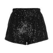 Gestuz Svart Paljett Elastisk Midja Shorts Black, Dam