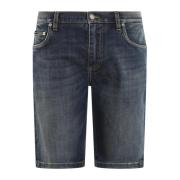 Dolce & Gabbana Stretch Denim Shorts i Blå Blue, Herr