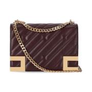 Elisabetta Franchi Bordeaux Quiltad Liten Axelväska Red, Dam