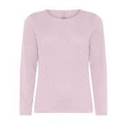 Skovhuus Feminine O-Neck Pullover Blouse Rose Pink, Dam