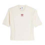 Adidas Panelvit T-shirt med broderade logotyper White, Dam