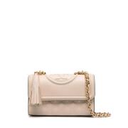 Tory Burch Quiltad Kräm Läder Axelväska White, Dam