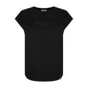 Herno Svart Logo Print T-shirt Black, Dam