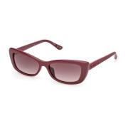 Guess Burgundy Acetat Solglasögon med Bruna Linser Red, Dam