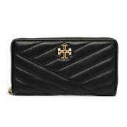 Tory Burch Svart Chevron Dragkedja Plånbok Black, Dam