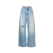 Icon Denim Wide Leg Dual Rise Denim Jeans Blue, Dam