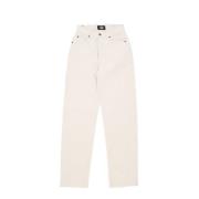 Dickies Ecru Denim Wide Leg Jeans Beige, Dam