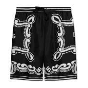 Dolce & Gabbana Silkesshorts med tryck Black, Herr