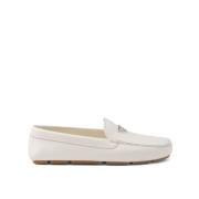 Prada Läderloafers med Triangellogodetalj White, Herr