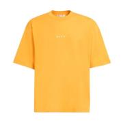 Marni Logotyp Bomull T-shirt Ljus Orange Orange, Herr