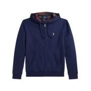 Polo Ralph Lauren Zip-up Hoodie med Rutig Huva Blue, Herr