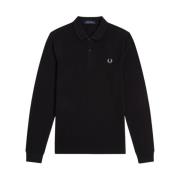 Fred Perry Långärmad Tennis Polo Tröja Black, Herr