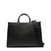 Lanvin Präglad läderväska med avtagbar rem Black, Dam