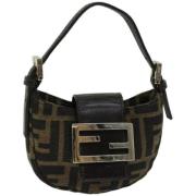 Fendi Vintage Pre-owned Canvas handvskor Brown, Dam