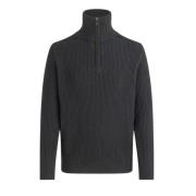 Belstaff Svart Quarter Zip Jumper Gray, Herr