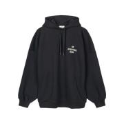 Mads Nørgaard Oversized hoodie i ekologisk bomull med tryck Black, Dam