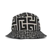 Balmain Monogram Bucket Hat Black, Dam