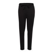 Kaffe Slim-leg Bältesbyxor Svart Djup Black, Dam