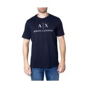 Armani Exchange Blå Bomull Herr Vår/Sommar T-shirt Blue, Herr