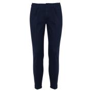 Fay Blå Bomull Gabardine Slim Fit Byxor Blue, Herr