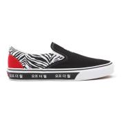 Vans Koreansk Typografi Slip-on Sneakers Black, Dam