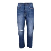 (+) People Bomull Jeans för Stilfull Look Blue, Herr