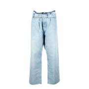 Amish Bomull Denim Jeans Blue, Dam