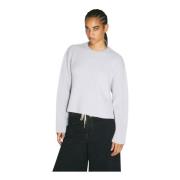 Marni Ullstickad Crewneck Tröja Logosöm Gray, Dam