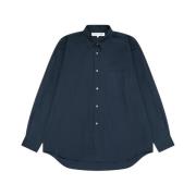 Comme des Garçons Fransk Vävd Skjorta Bred Passform Blue, Herr