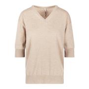 Liviana Conti Stilren V-ringad Topp Beige, Dam