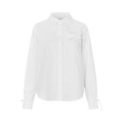 mbyM Vit Puffärm V-ringad Blus White, Dam