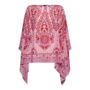 Etro Rosa Blommig Paisley Silke Top Pink, Dam