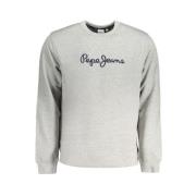 Pepe Jeans Grå Bomullssweatshirt med Broderi Gray, Herr