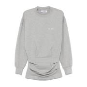 The Attico Räfflade Manschetter Crew Neck Klänning Gray, Dam