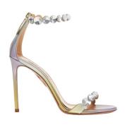 Aquazzura Kristallprydda guld sandaler Yellow, Dam